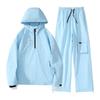 New Couple's Water-Repellent Hooded Ski Jacket & Pants Set - Fleece-Lined for Winter