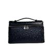 High-End Versatile Ostrich Pattern Leather Shoulder and Cross-Body Women's Handbag