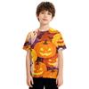 Kids Halloween Print Short Sleeve T Shirt Round Neck Casual Top Boys Girls Comfortable Fit Lightweight Fabric Soft Material