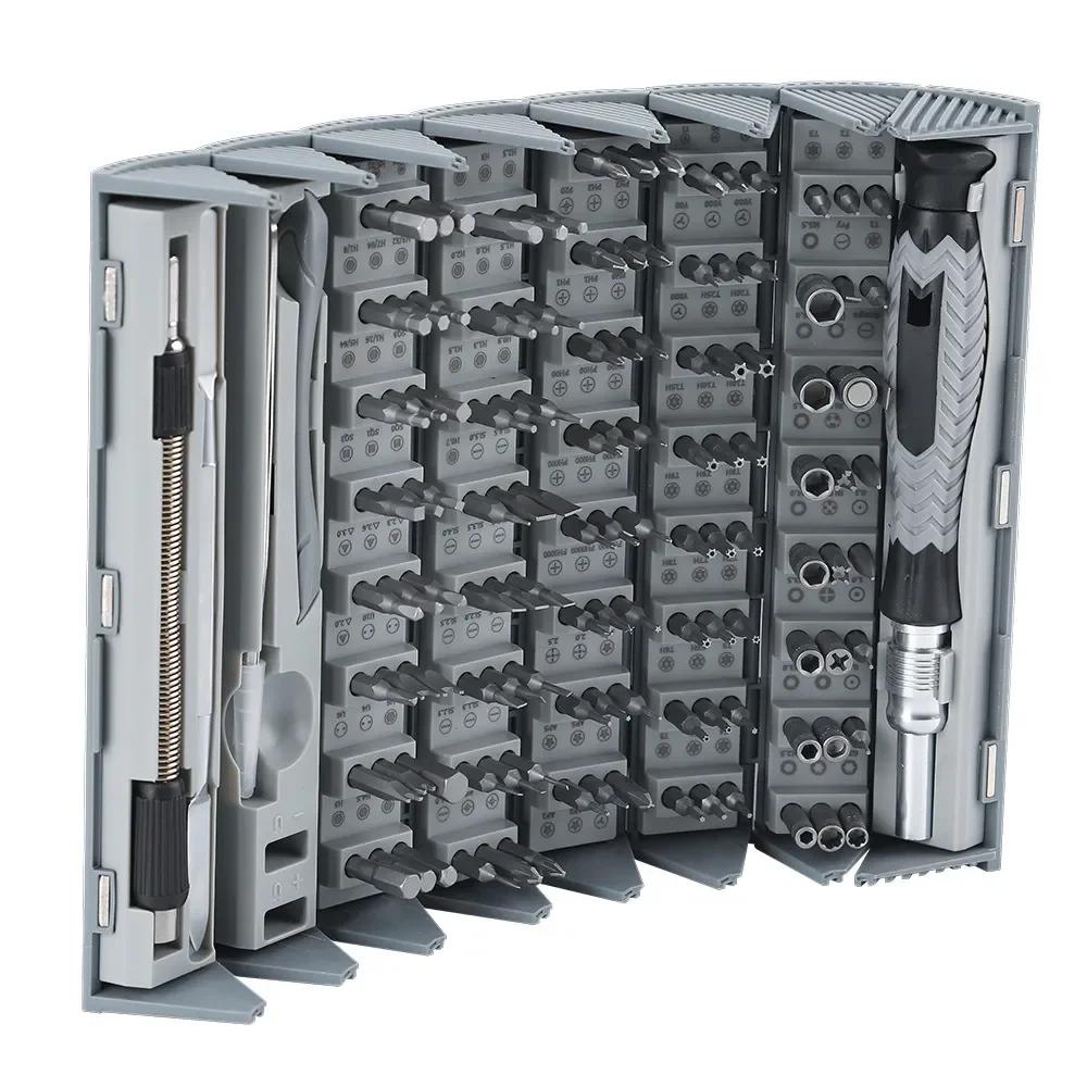 

126 in 1 Manual Screwdriver Set Bamboo Simple Type Durable Multifunctional Precision Maintenance for Phone Computer Repair Gift серый