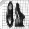 Leather Shoes Lace-up Spring Pointed Men's Fashion Black Versatile Summer Soft Sole Wear-resistant