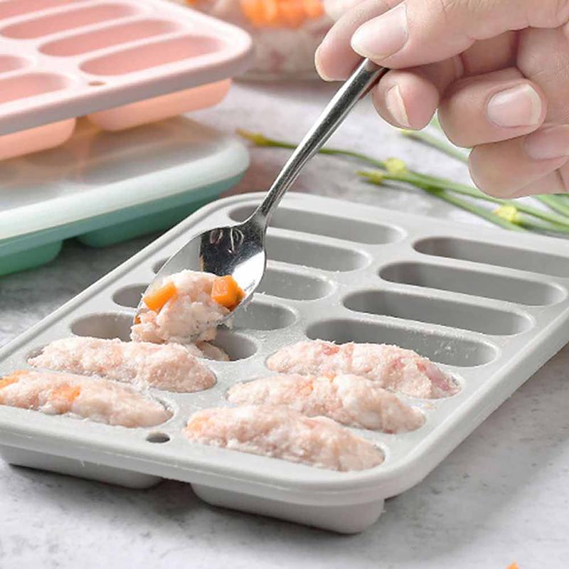 Forma na výrobu klobás 14 přihrádek Silikonová DIY Šunka Hot Dog Výrobní formy s víkem Kuchyňské Domácí Klobásy Nástroje na pečení dortů Formy