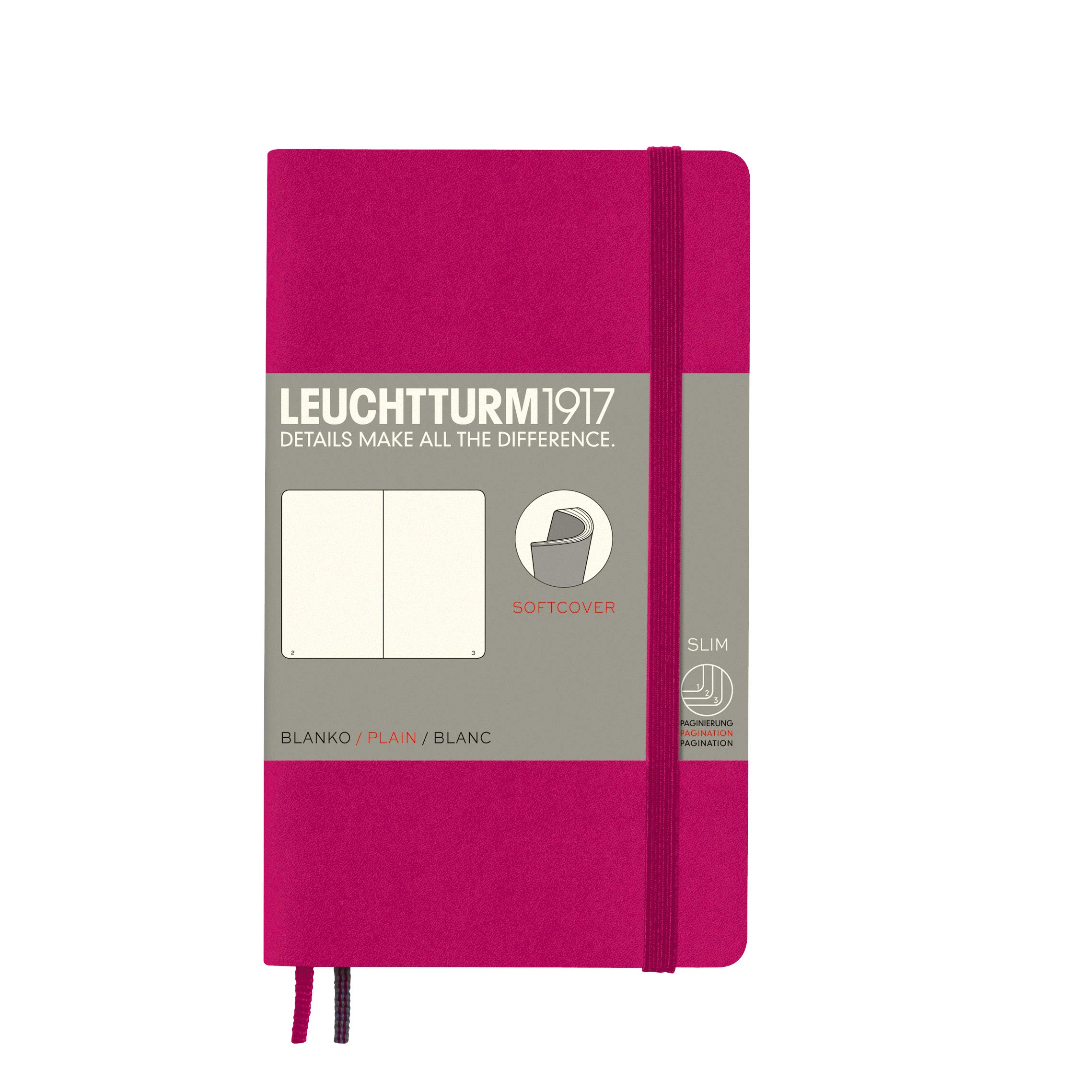 LEUCHTTURM1917 Блокнот A6 Без линий Мягкая обложка Ягодный 355284