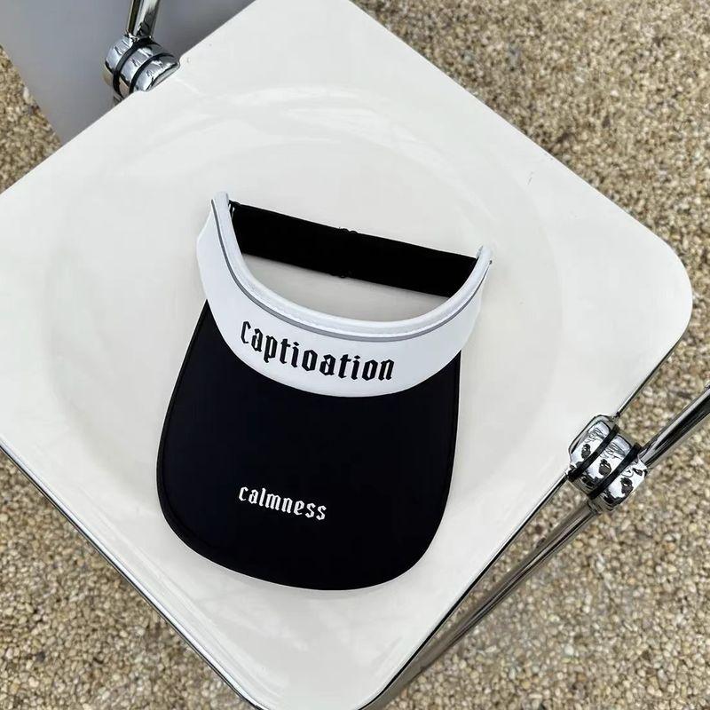 

Summer Outdoor Sports Topless Hat Women s Men s 2025 New Arrival K-style Color Matching Sun Hat Sun Protection Sun Hat Alphabet Color-matching Empty Cap-Black One size
