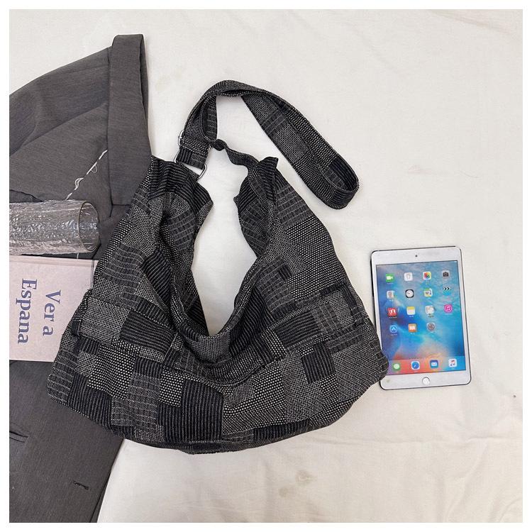 Korean Style Denim One-Shoulder Bag - 2026 Versatile Large Capacity Crossbody for School & Commute