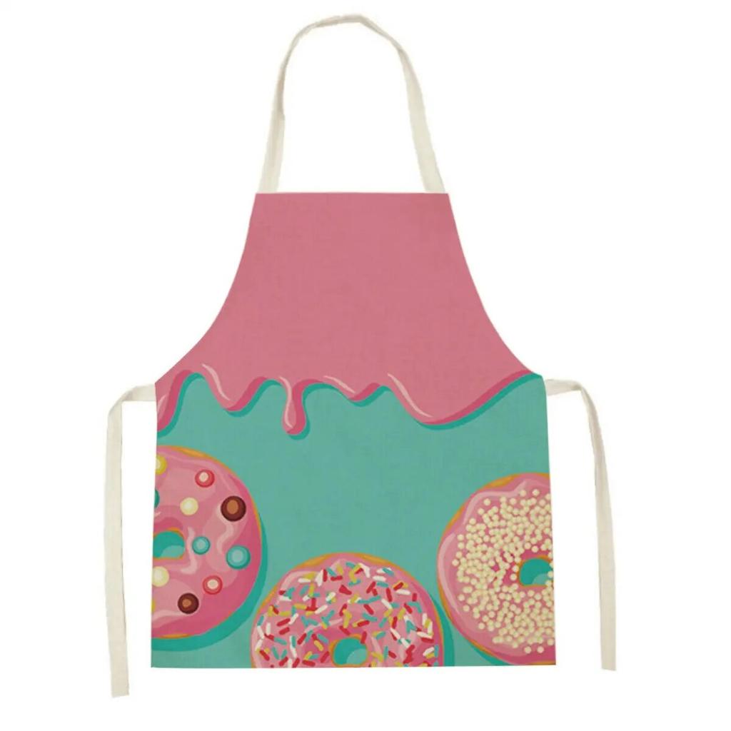 Avocado Burger Pattern Apron Cotton Linen Ladies Home Cooking Cleaning Barbecue Apron Restaurant Sleeveless Apron
