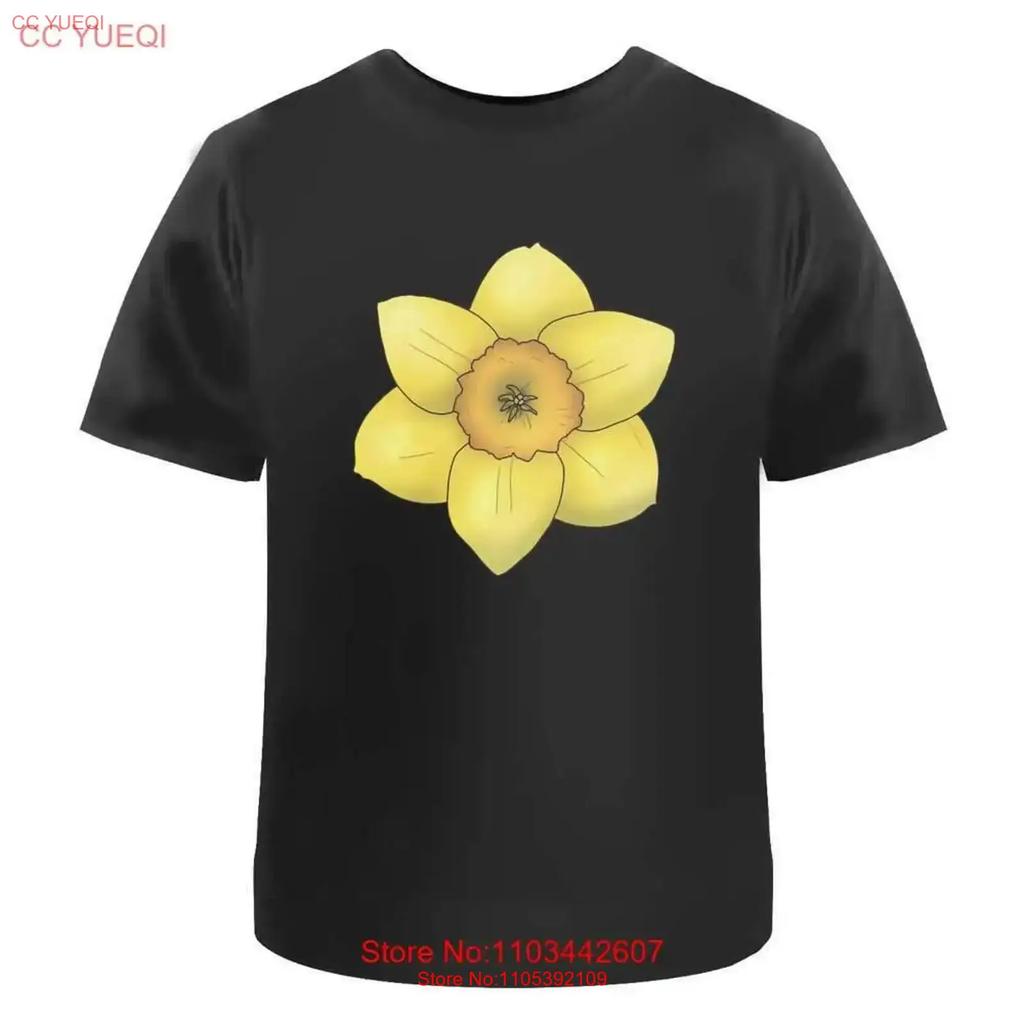 Daffodil Flower Close Up Cotton T Shirt Ta046476 Vintage Washed Stylish Versatile Soft Homme Designer Clothes Graphic