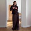 2025 Cross-border European and American Autumn New Cardigan Temperament Button Celebrity Jacket Waist Celebrity Skirt Women's Clothing
