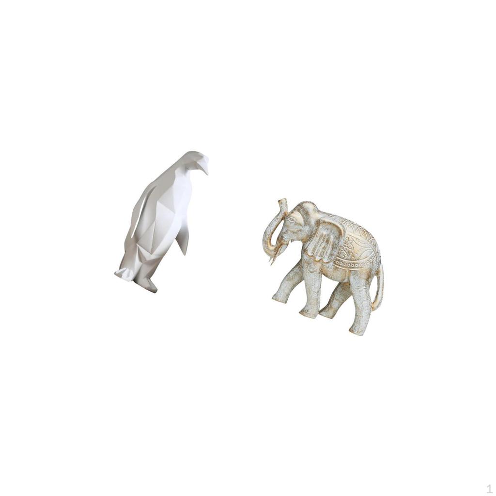 Penguin Resin Animal Statue Collectable Craft Decorative Ornament for Housewarming Tabletop Bar