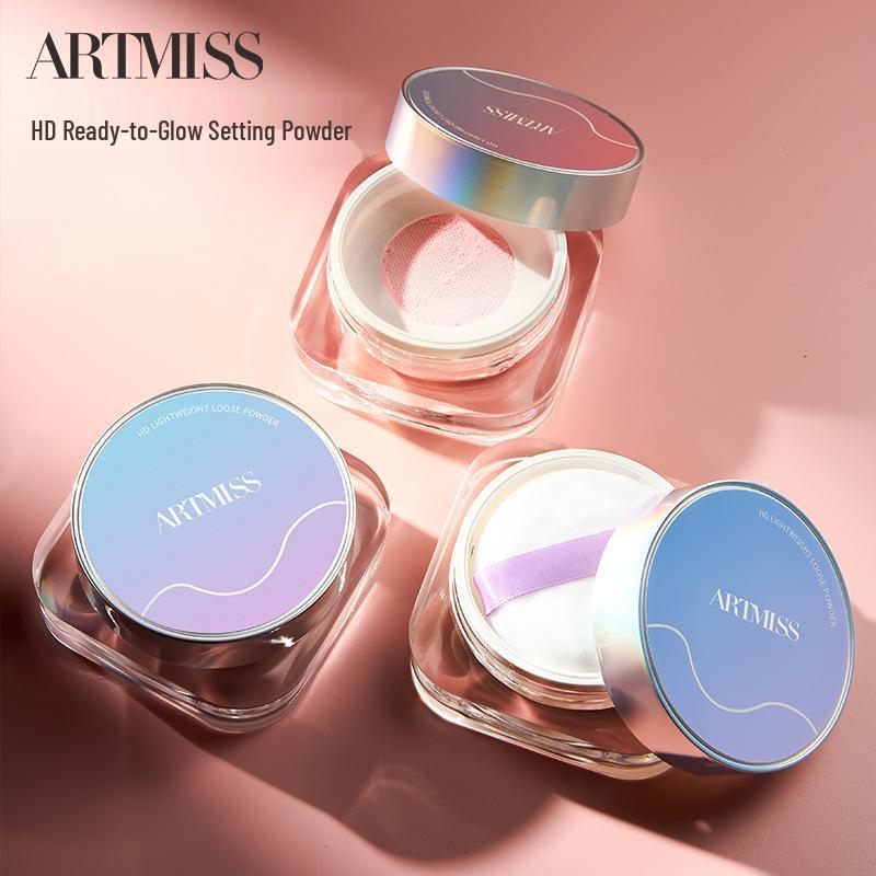 

ARTMISS HD Brightening Waterproof Loose Setting Powder - Sweatproof Concealer Finish 14g/box