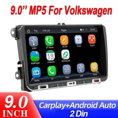 Volkswagen Car Radio 2Din 9 Inch Multimedia Player Reversing Image Car MP5 Carplay Touch Screen 2+32GB