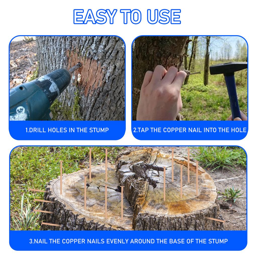 15/20 Pcs Copper Nail for Killing Trees Stumps Root Stump Removal Spikes Hardware Copper Nail Trees Tool Accessories