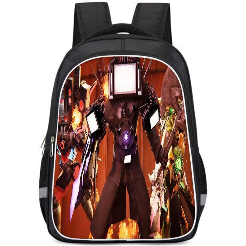 Cartoon Anime Themed Large Capacity Double Layer Backpack For Boys In Oxford Fabric