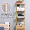 Bathroom Shelf, 3 Open Compartments, Drawer, Louvered Door, Bamboo, 32 x 30 x 163 cm