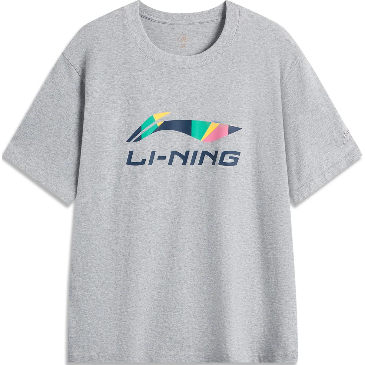 

Li Ning 2024 Honor Series In My Name Большой логотип с напечатанными буквами Спортивная футболка с коротким рукавом унисекс Топы Цветочно-серый AHSUC27-6 M