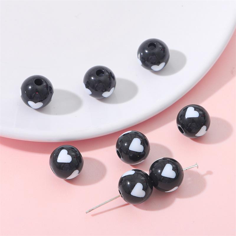 Handmade Bracelet Beads Acrylic Color Round Beads Diy Handmade Beading Materials Homemade Colorful Bracelet Necklace Pendant Jewelry Loose Beads