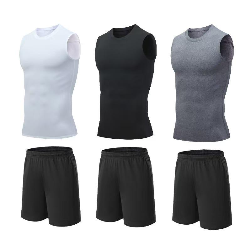 Men's Quick-Dry Fitness Vest & Shorts Set: Sleeveless, Slim-Fit, High-Stretch for Basketball & Running