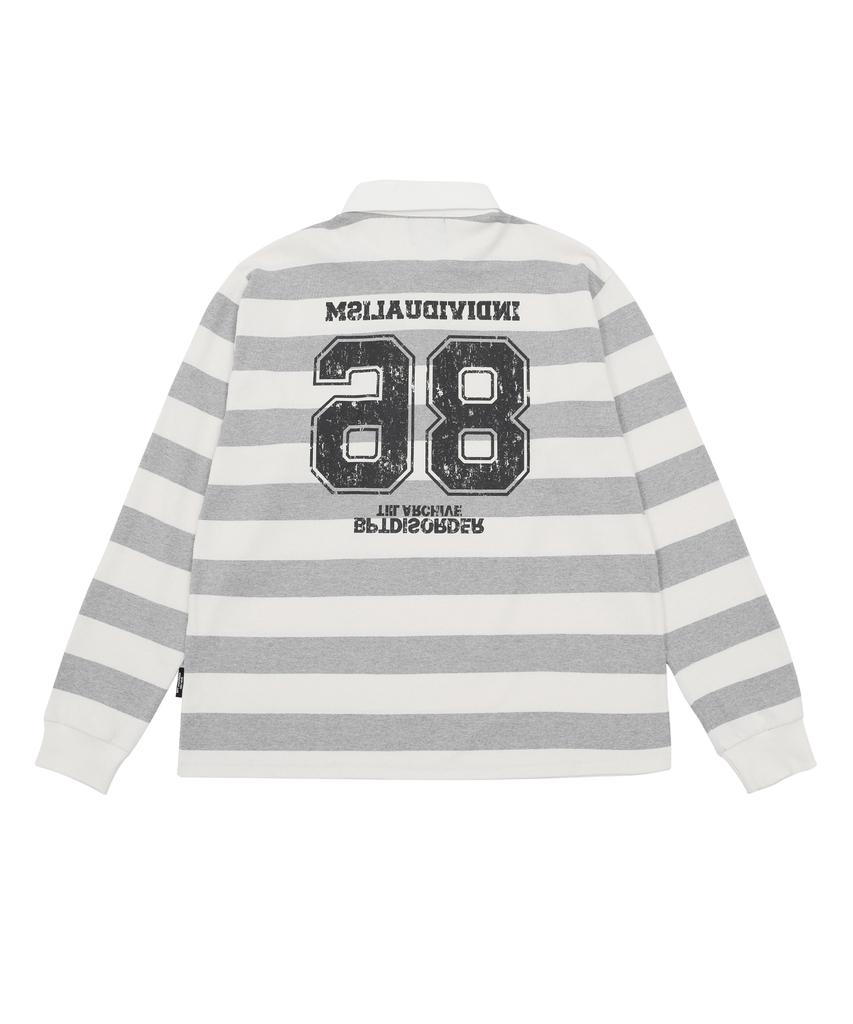 Bipitudiseuodeo 98 Striped Rugby Long Sleeve Shirt Grey