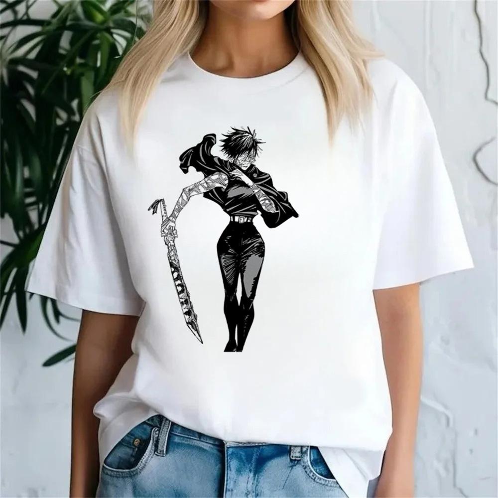 Jujutsu Kaisen T-Shirt Damen Japanisch Maki Zenin T-Shirt Mädchen Anime T-Shirts Kleidung Kurzarm Tops