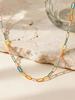 Colorful Enamel Paperclip Chain Bracelet for Women, Waterproof Trendy Hand Chain Link Fashion Jewelry