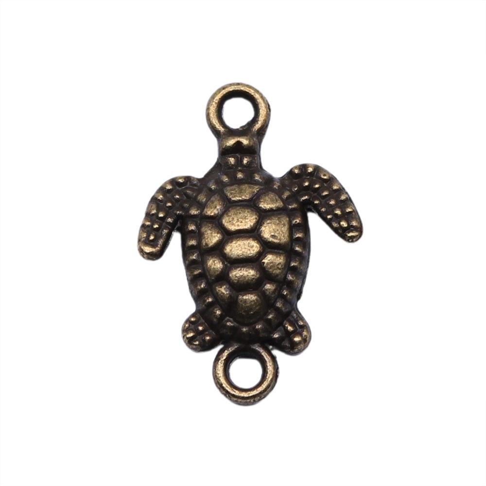 

10шт Черепаха Черепаха Разъем Шармы Шармы Античная бронза Цвет Цинковый сплав 21X14mm