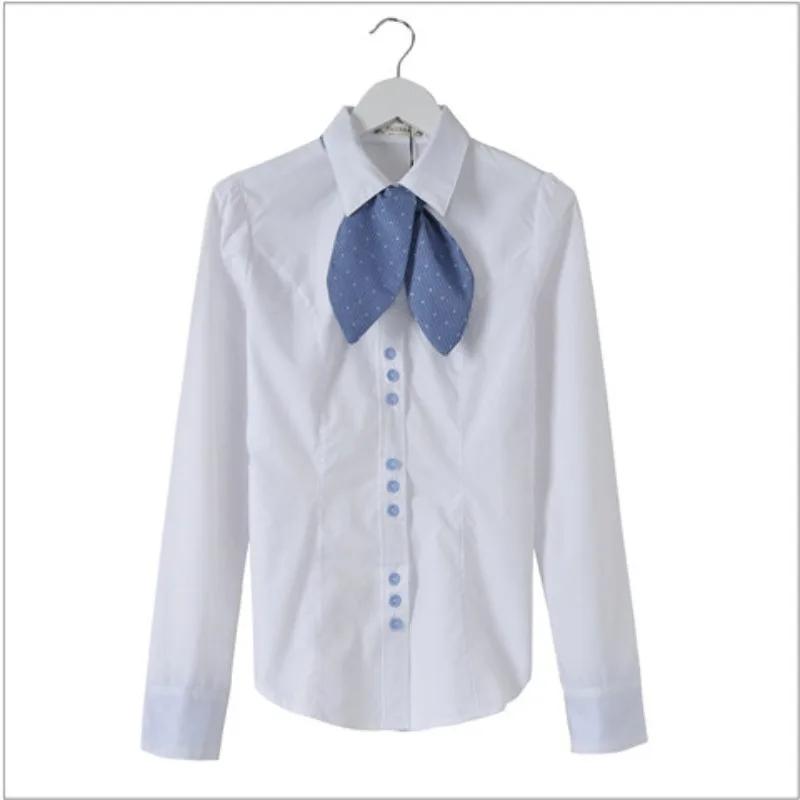 Jarní Dámské Jednobarevné POLO Límec Volný Střih Knoflíková Léga Dlouhý Rukáv Spodní Košile Elegantní Ležérní Top