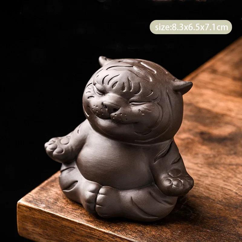 1pcs Purple Clay Tea Pet Can Be Raised Exquisite Tea Set Accessories Table and Tiger Ornaments Handmade and Cute