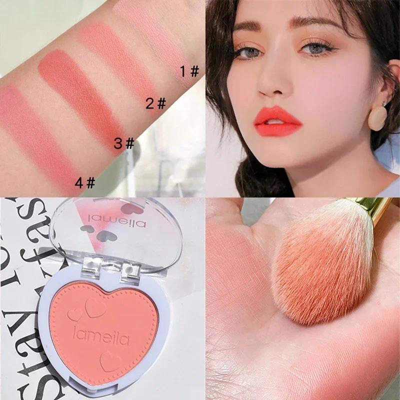 

1 шт. Love Shaped Blush Водостойкие устойчивые к поту румяна Натуральная монохромная палитра румян Стойкий контур лица Натуральный макияж