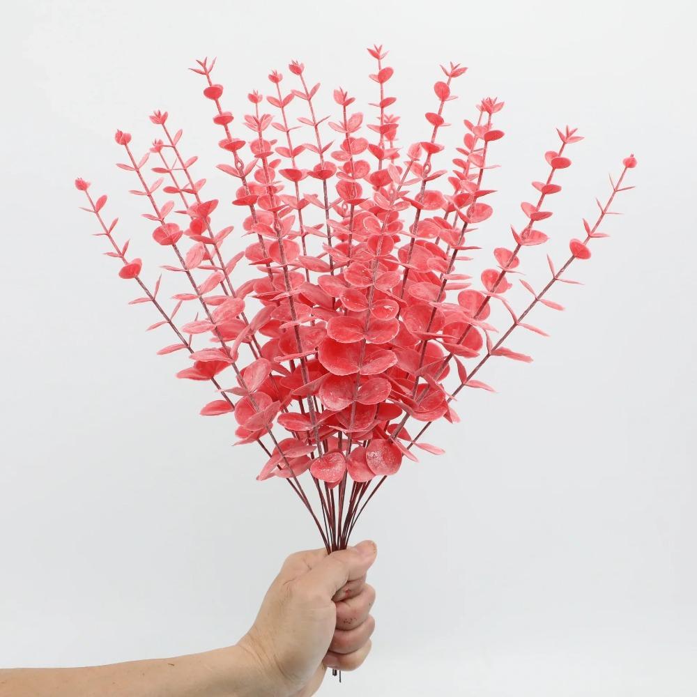 5/10/20pcs Artificial Eucalyptus Branch Golden Leaves Plants for Home Wedding Decoration Winter Christmas Arrangement Bouquet