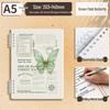 Butterfly Retro English Loose-Leaf Binder: A5 Lined Inner Core B5 Single Book with OPP Bag Packaging