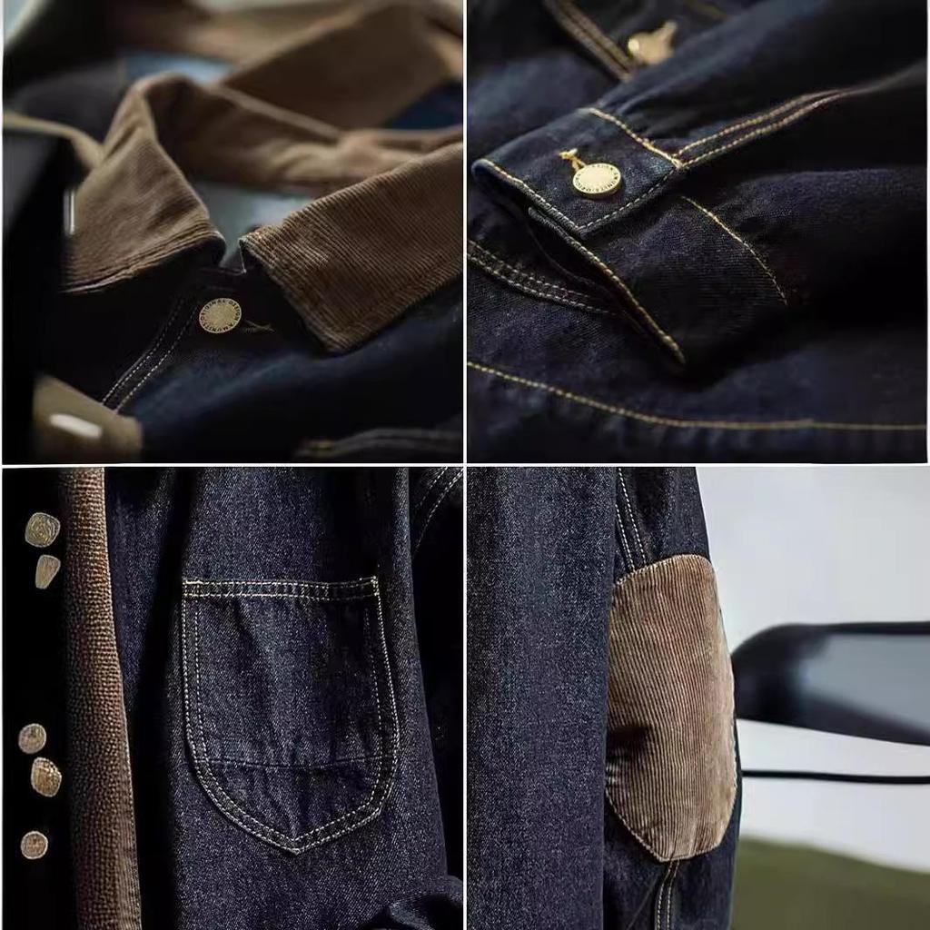 Herrenmode Patchwork Jeansjacken Hip Hop Streetwear Übergröße Mäntel für Männer