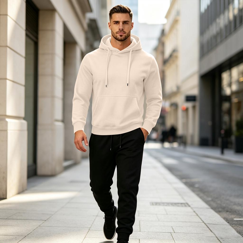 Men's Casual Sweatshirt and Jogger Set for Fall Winter Sports Training