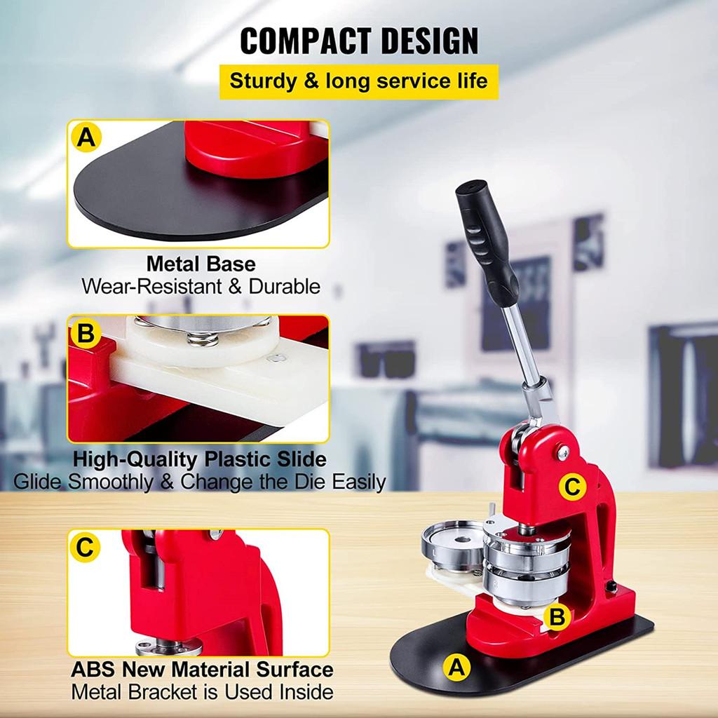 25MM-75MM Button Maker Machine Manual Button Pin Badge Press Maker Household DIY Badges Machine Kit
