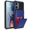 For Motorola Moto E15 4G Case PC+TPU Dual Layer Back Phone Cover with Card Holder