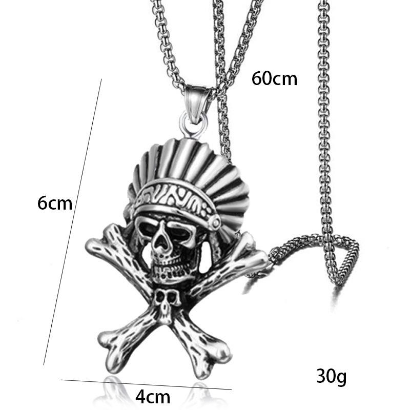 European and American Trendsetters, Titanium Steel Hip-hop Necklace, Men's Trendy Trampoline, Versatile Pendant