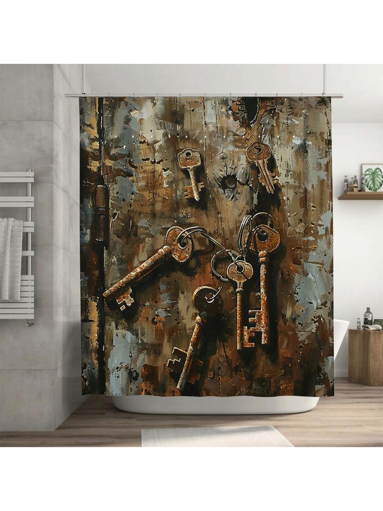 Rustic Keys Shower Curtain | Vintage and Artistic Bathroom Decor