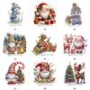 Acrylic Christmas Snowman Diamond Painting Tabletop Ornaments Kit 5D DIY Diamond Art Tabletop Decorations for Home Office Decor