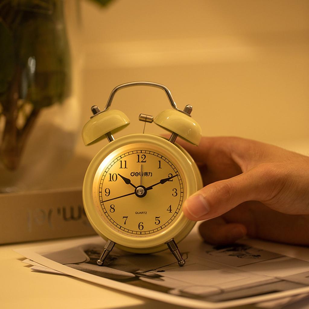 Klasický kovový dvoucestný zvonkový budík domácí dekorace