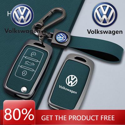 Dla VOLKSWAGEN Nowe Skórzane Etui Pokrowiec na Kluczyk Samochodowy typu Flip Dla Volkswagen VW Polo Golf Passat Tiguan Beetle Caddy Eos Brelok do Kluczy Samochodowych