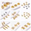 18K Gold Plated Brass With Zircon 2 Hole Oval Spacer Beads For Jewelry Making Supplies DIY Bracelets Necklaces Accessories