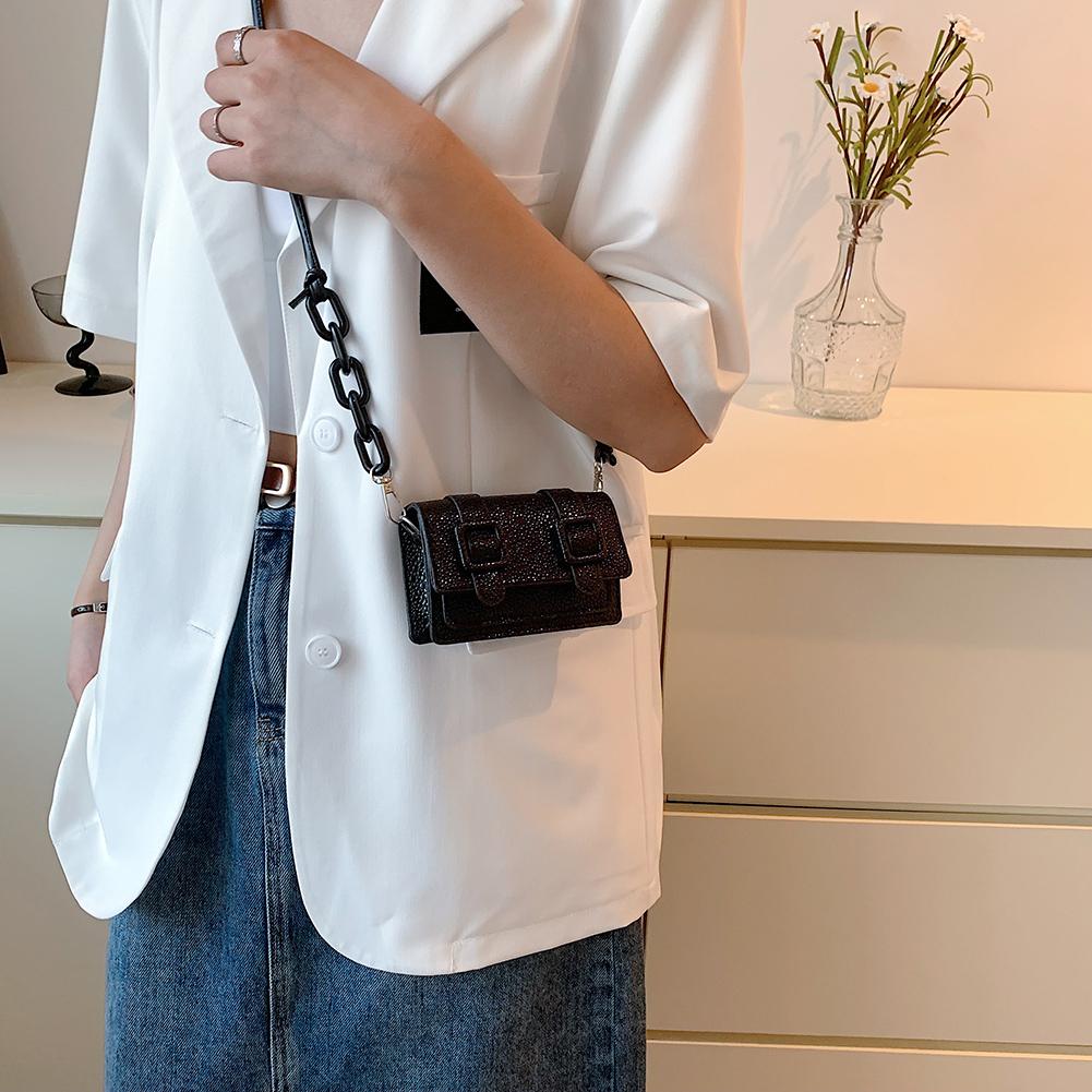 Mini Small Messenger Bag Women Girl Chain Purse PU Leather Brand Designer Handbags Ladies Retro Belt Buckle Crossbody Bags