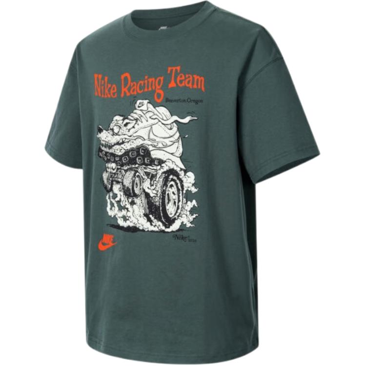 

Nike Max90 Sportswear Loose Letter Pattern Printed Round Neck Pullover Short Sleeve T-Shirt Men T-Shirts Green HQ3671338 S