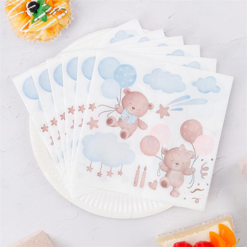 20 szt./opakowanie 33*33 cm 2-warstwowe jednorazowe serwetki imprezowe wzór kreskówkowy