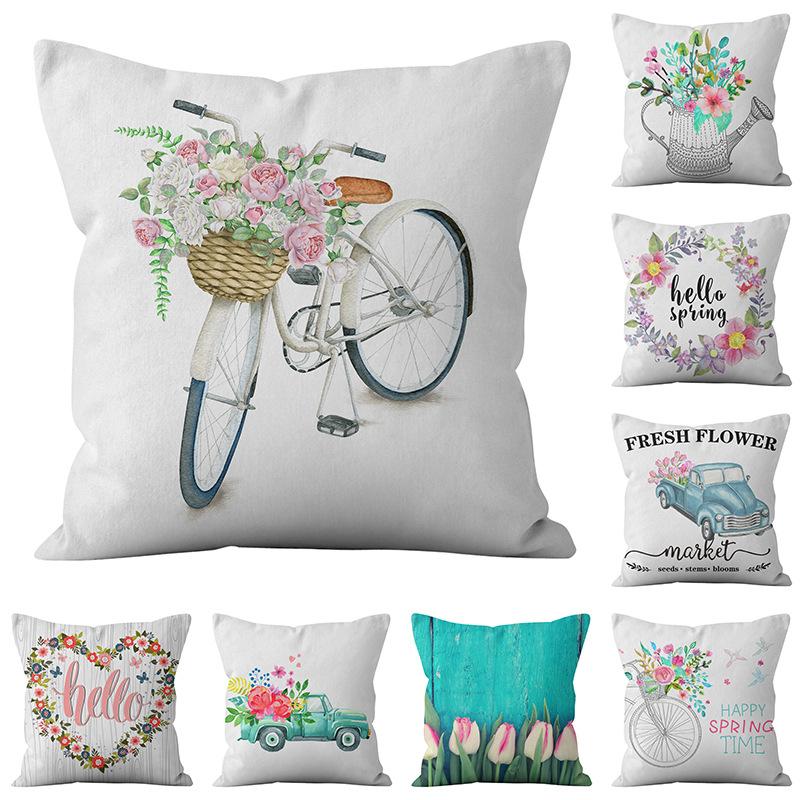 

New Digital Printed Spring Theme Pillowcase Home Sofa Pillow Cushion Cover 45*45cm