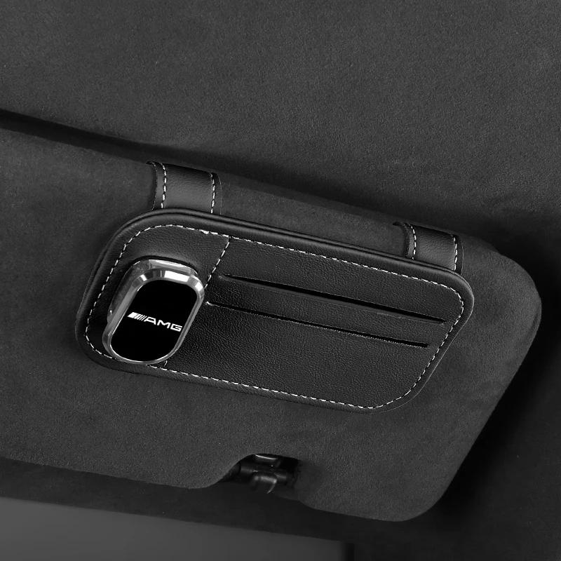FHP3 New 2025 Leather Sunglasses Clip and Clip Car Sunshade Sunglasses Holder Magnetic Accessory For MERCEDES BENZ W211 W204 W210 W20