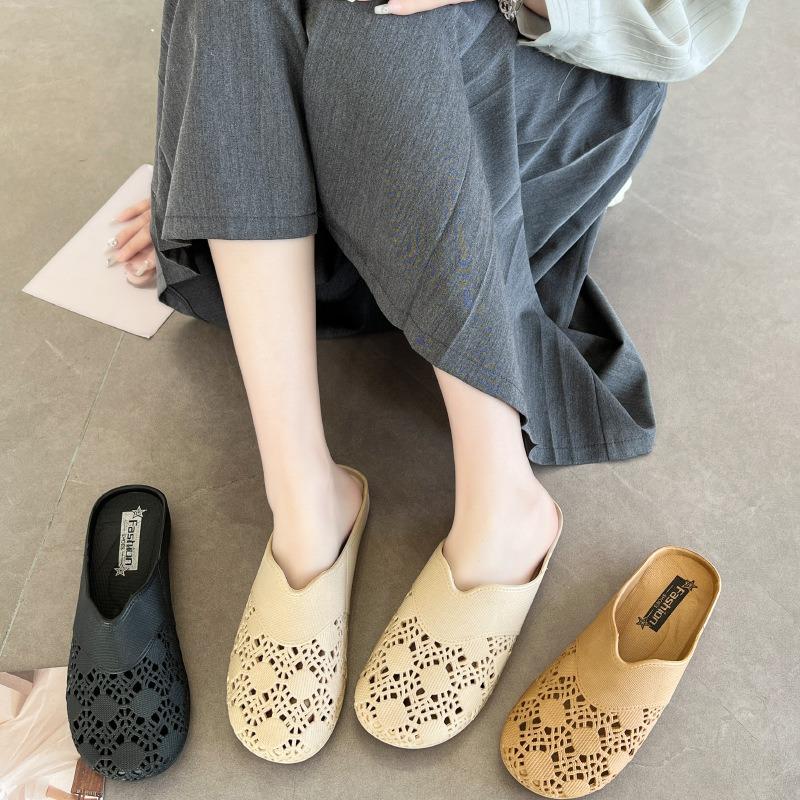 Klapki damskie na lato, sandały na grubej podeszwie do noszenia na zewnątrz, buty plażowe, na lekkiej i miękkiej podeszwie, klapki z zakrytymi palcami