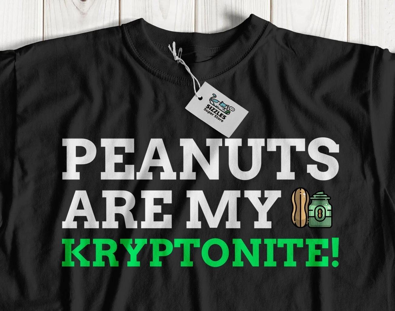 Peanuts Are My Kryptonite! Unisex Funny Anaphylaxis T-Shirt & Peanut Allergy Tee S