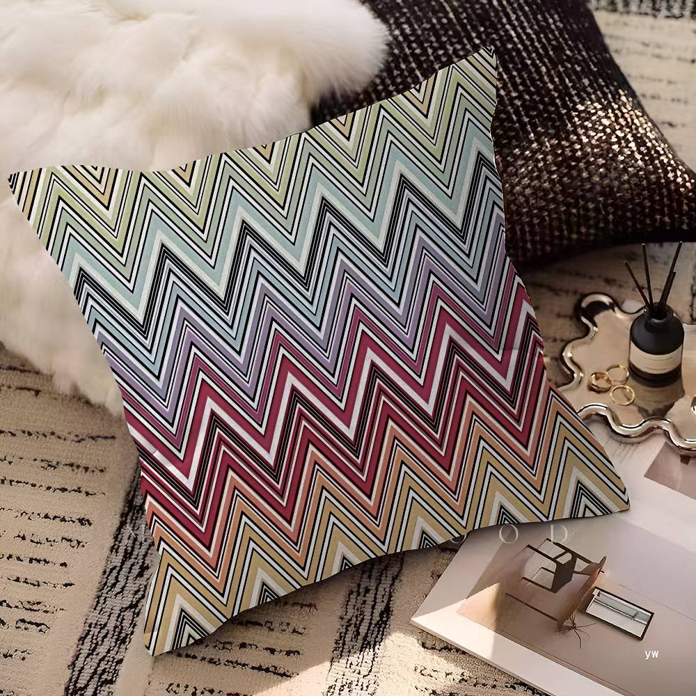 Geometric Zig Zag Wave Cushion Cover Polyester Sofa Cushions Decorative Throw Pillows Home Decoration Pillowcover