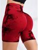 European & American Tie-Dye High-Waist Quick-Dry Yoga Shorts: Seamless, Elastic, Hip-Lifting, Fitness-Ready