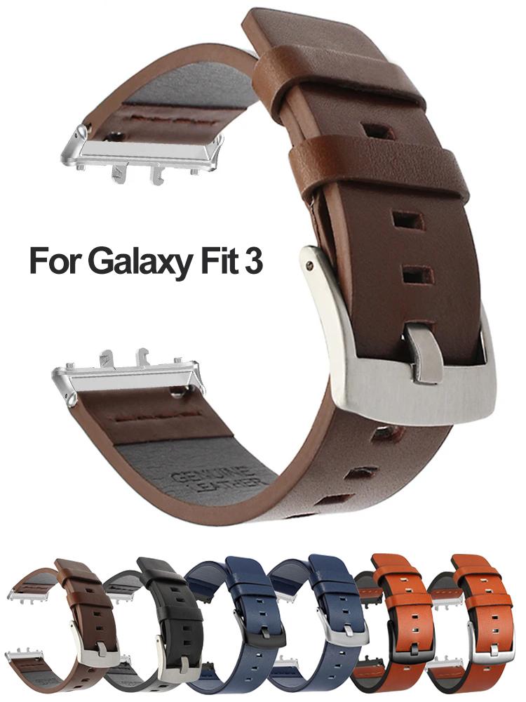 Leather Strap for Samsuang Galaxy Watch Fit 3 Band 18mm Quick Fit Metal Connector Correa for Galaxy Watch Fit 3 Bracelet